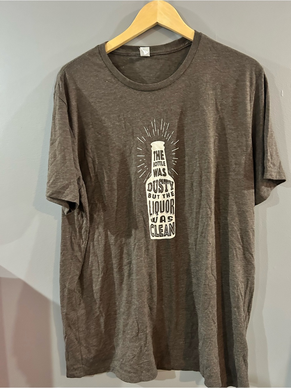 Men's Brown Graphic Tee — Dusty Bottle Quote
